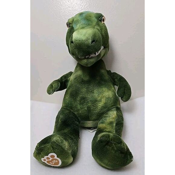 Build-A-Bear Workshop T-Rex Green Dinosaur Puppet 17" Plushie Christmas Gift Fun - Picture 1 of 8